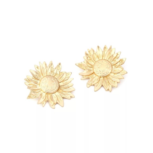 Zara Gold New Trend Sun Big Pin Modern MoMa Earrings - Picture 14 of 16